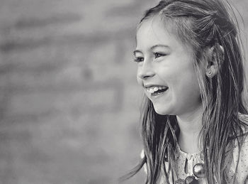 Close-up portrait of happy girl