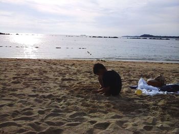 Scenic view of beach against sky