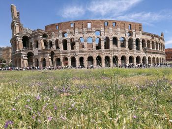 Low angle view of old ruins