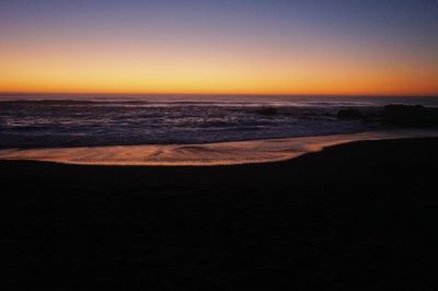 Scenic view of sea against dramatic sky