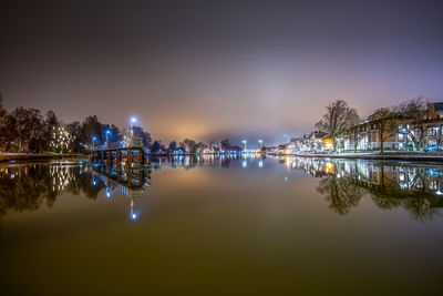 Trollhättan's town in the evening in winter