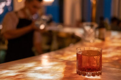 Close-up of drink on table