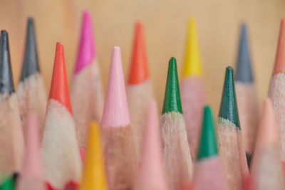 Close-up of multi colored pencils