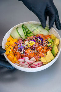 Close-up of food in bowl on table