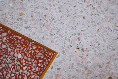 High angle view of painting on wall