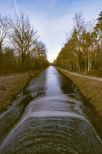 View of canal along road