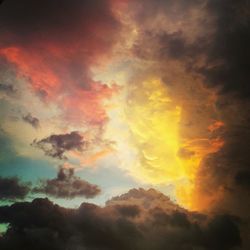 Scenic view of dramatic sky during sunset