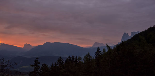 Scenic view of mountain ranges against sky