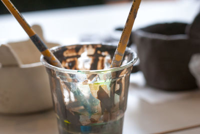 Close-up of drink in glass