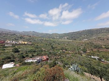 High angle view of townscape against sky