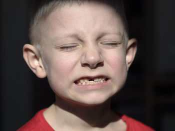 Close-up portrait of cute baby boy