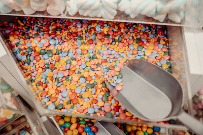 High angle view of food on table