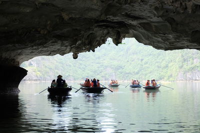 People boating on sea