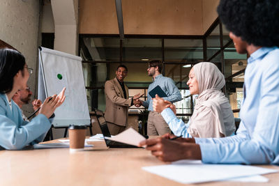 People sitting on table