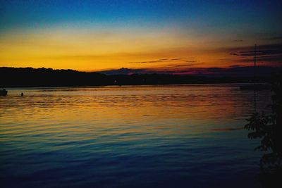 Scenic view of sea during sunset