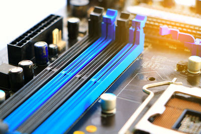 Close-up of computer mother board