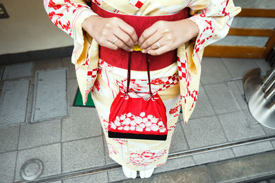 Low section of woman kimono