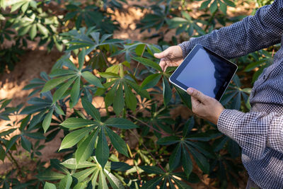 Man holding mobile phone