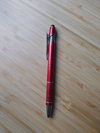 High angle view of pen on table