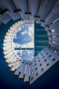 Directly below shot of built structure against sky