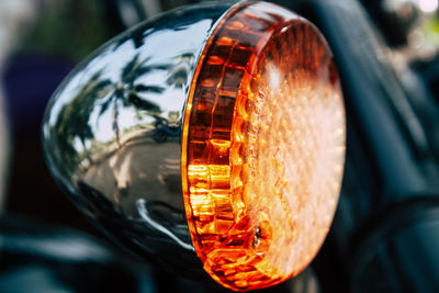Close-up of motorcycle tail light