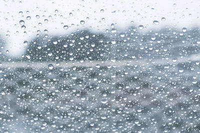 Full frame shot of water drops on window