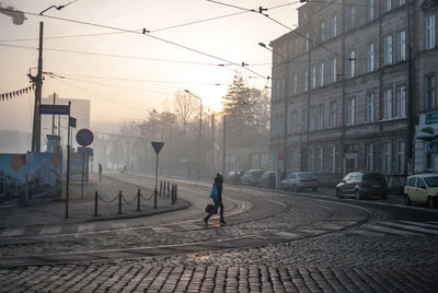 Person walking at city street