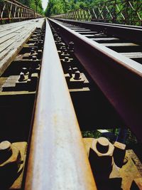 Close-up of railroad tracks