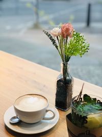 Close-up of coffee on table