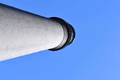 Low angle view of building against clear blue sky