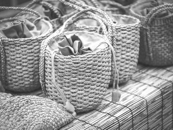 Full frame shot of wicker basket