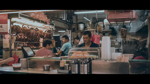 People working in restaurant