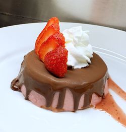 Close-up of cake in plate