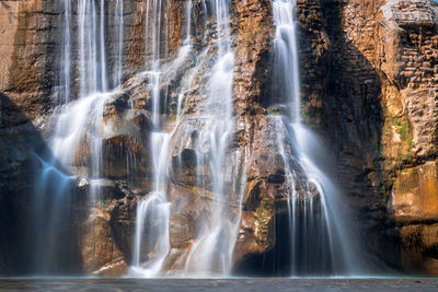 Scenic view of waterfall