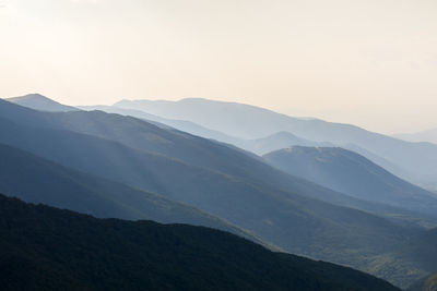 Scenic view of mountains against clear sky