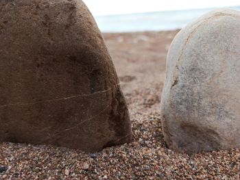 Close-up of stones on beach