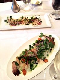 Close-up of food served in plate