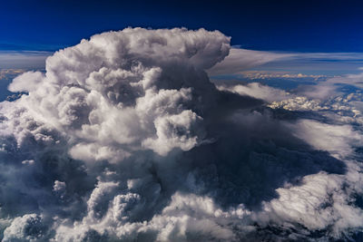 Aerial view of clouds in blue sky