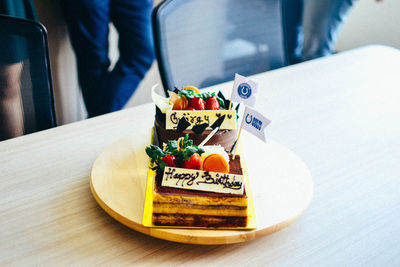 Close-up of food on table