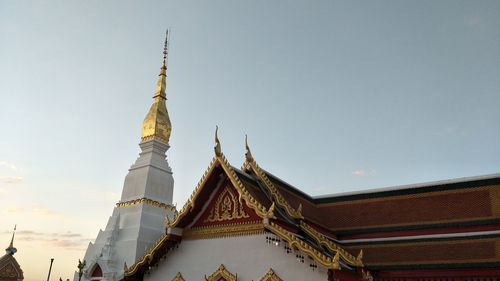 Low angle view of temple building against sky