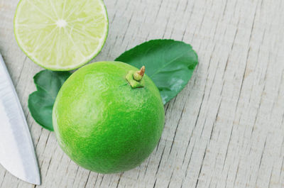 High angle view of fruit on white background