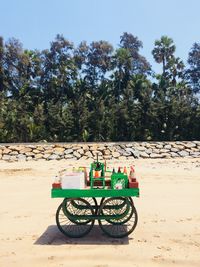 Cart with drinks for sale at beach