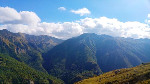 Scenic view of mountains against sky