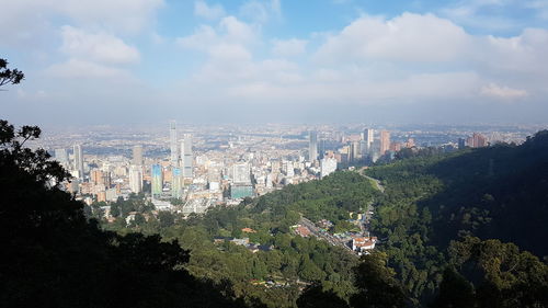 Panoramic view of cityscape against sky