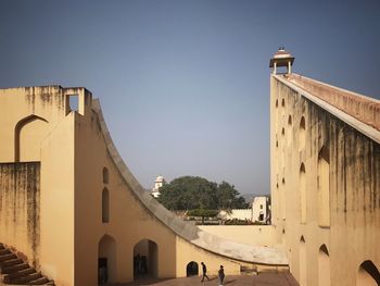 Low angle view of building against clear sky