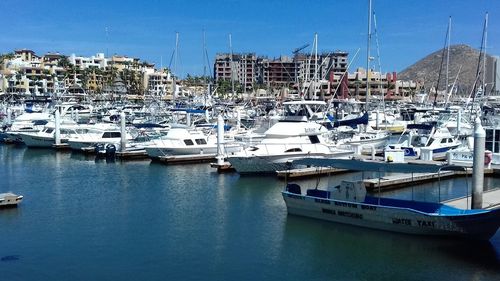 Boats in harbor