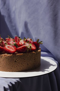 Close-up of dessert in plate on table