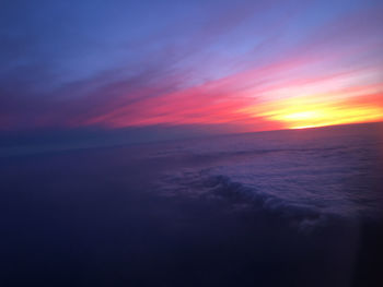 Scenic view of sea at sunset