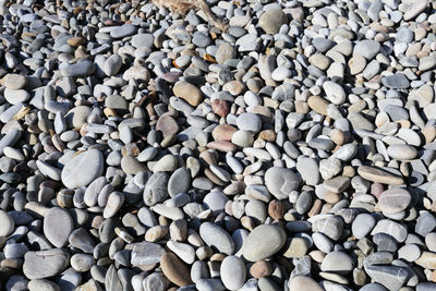 Full frame shot of pebbles on beach