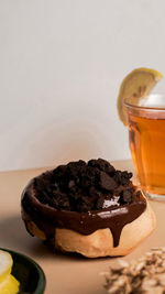 Close-up of dessert on table